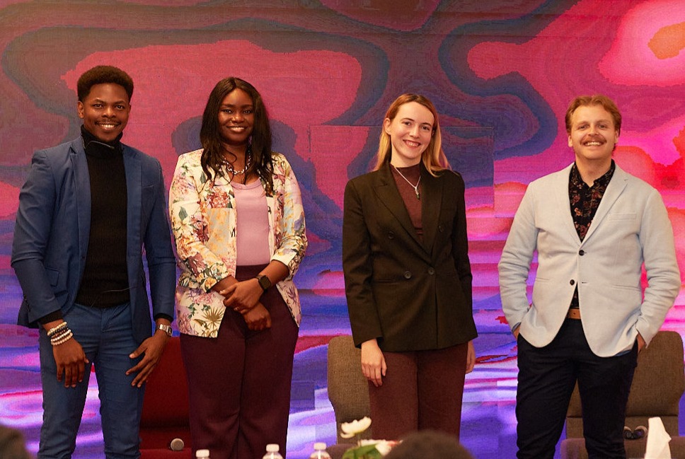 Emmanuel Ademuwagun at Global Entrepreneurship Conference with fellow innovators